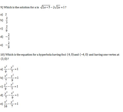 free clep precalculus practice test